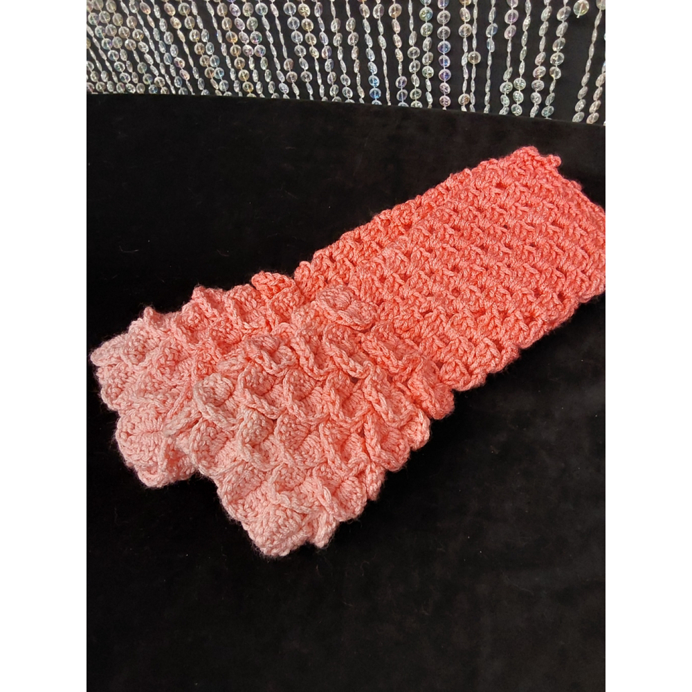 Crochet Fingerless Dragon Scale Handmade Gloves - Picture 4 of 4